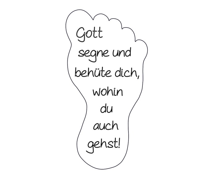 Holz-Fußabdruck 8 cm mit Sonderbeschriftung