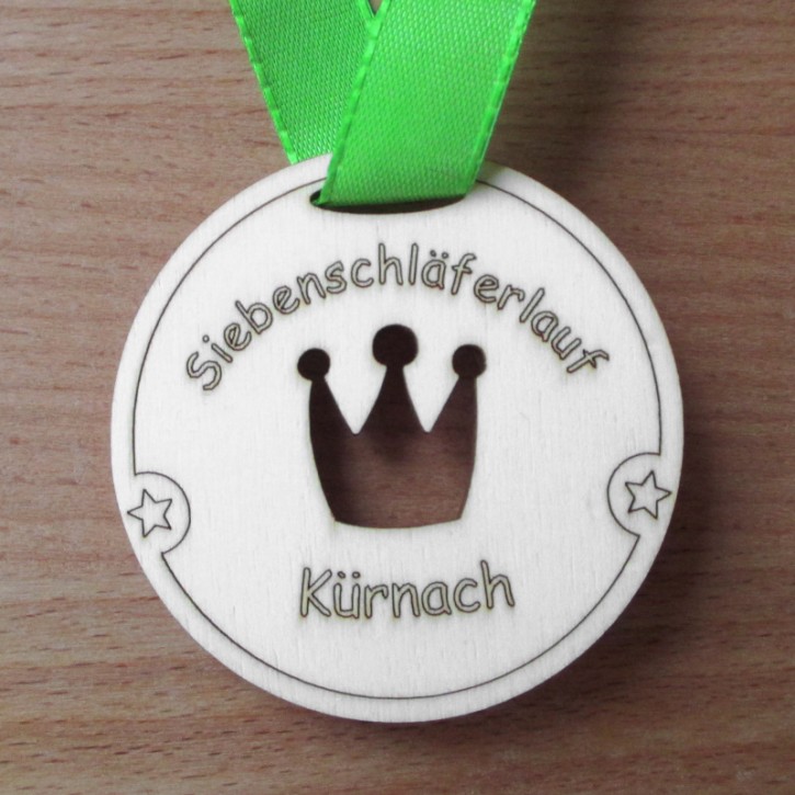 Holz-Medaille Krone individuell