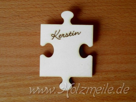 Puzzleteil Platzkarte Mitte KLKL 8 cm / mit Beschriftung