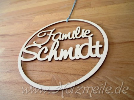 Holz-Türkranz mit Name personalisiert