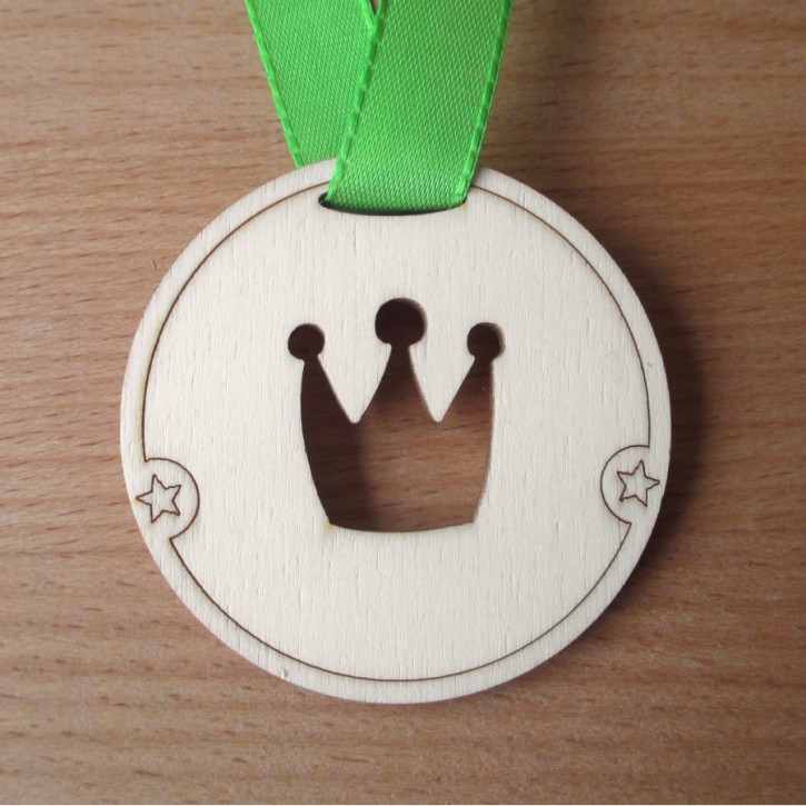 Holz-Medaille Krone
